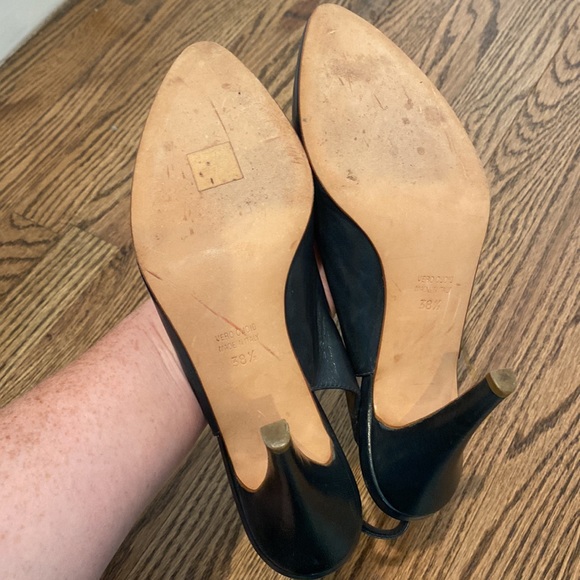 Italian leather sling back pumps womens 7.5 - Picture 4 of 4